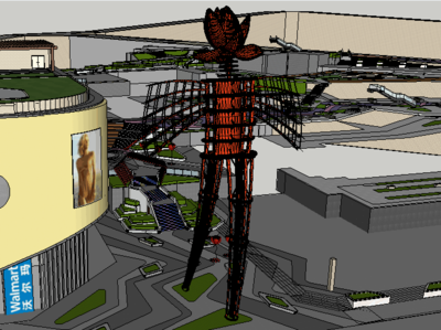 三亚槟榔谷追梦人钢结构造型—效果图