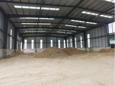 乐东利国乾言矿区原料仓—采用门式刚架结构,横向跨度30m, 纵向长度55m